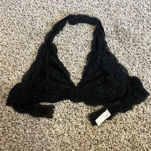 Black Lace Halter Bralette - Women Intimates & Sleepwear